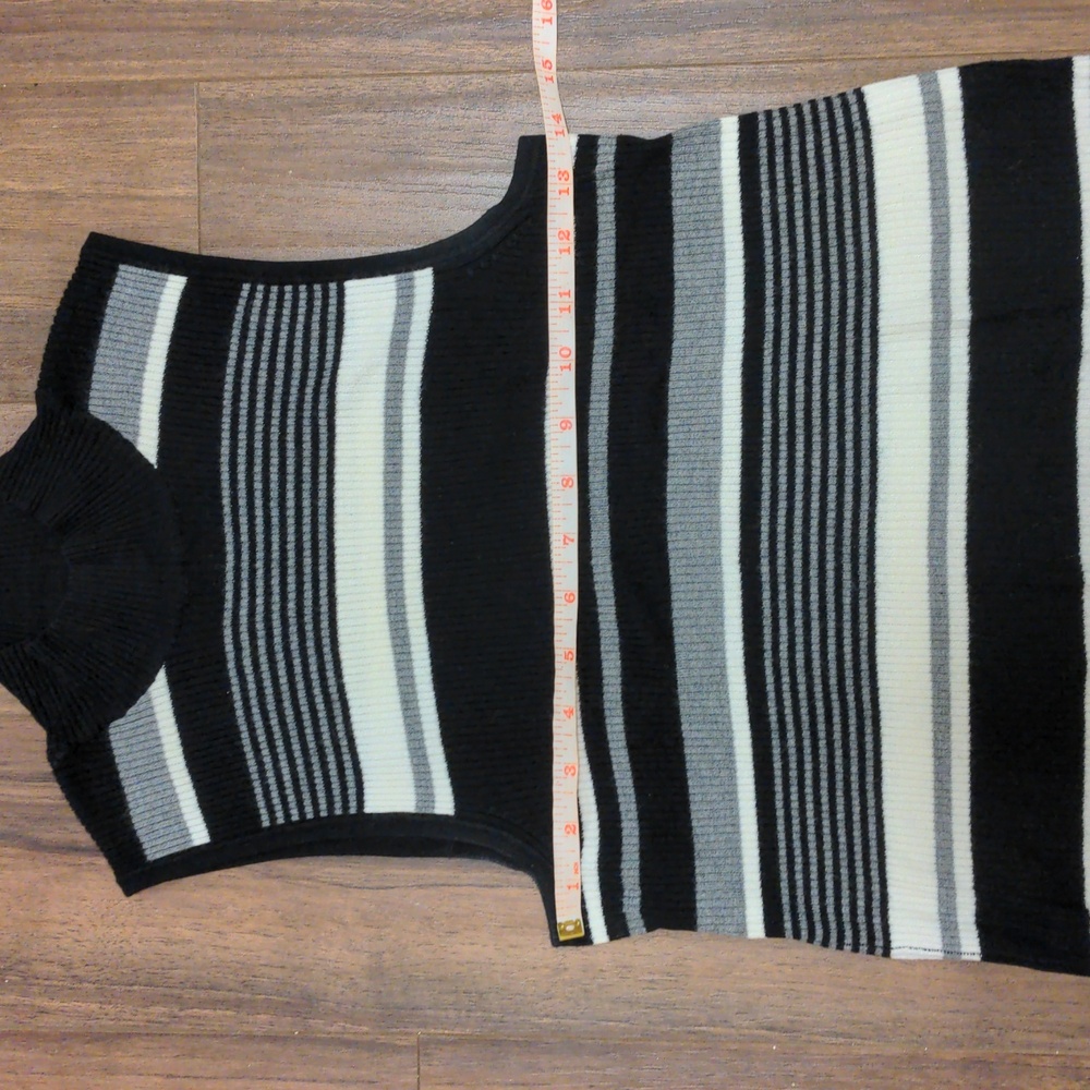 Primark Striped Ribbed Tank Mock Neck - Picture 2 of 6